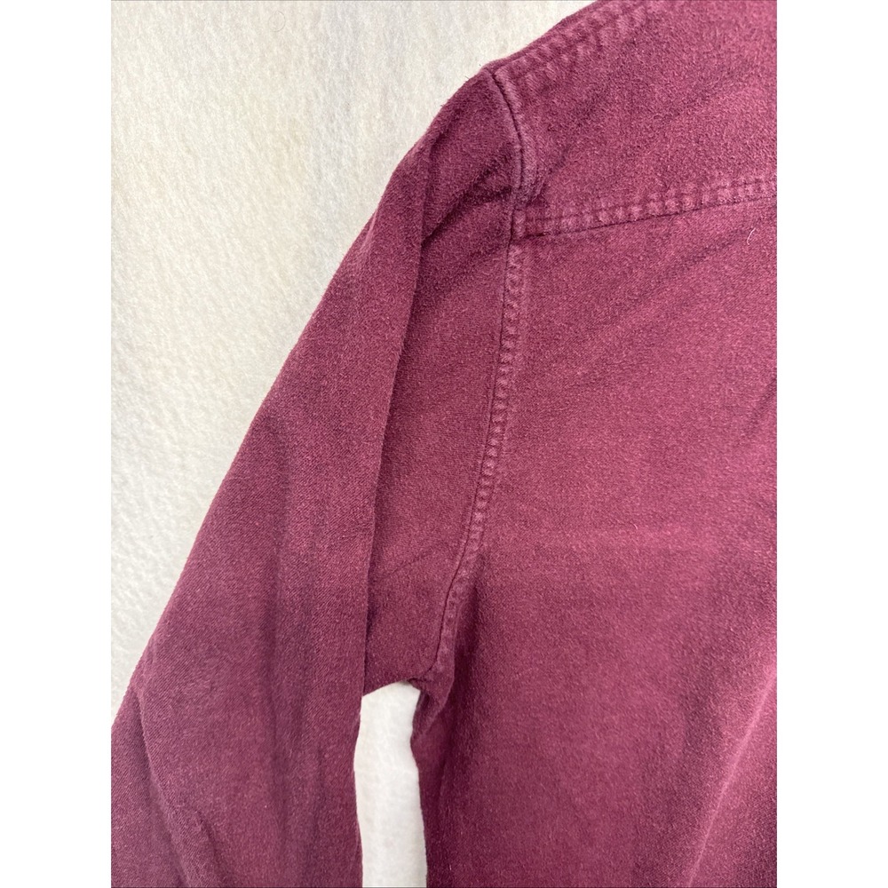 Lands End Chamois Shirt Men XXL Maroon Flannel Casual Outdoor Campcore Cabincore - Picture 13 of 16